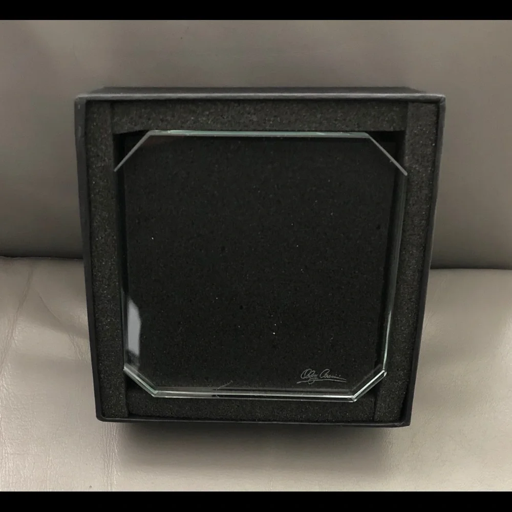 NIB Oleg Cassini Crystal Clear Coasters set of 4